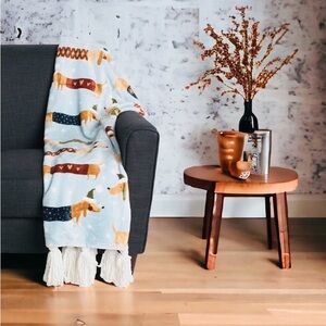 AMAZON Dachshund Dog Puppy Sweater Theme Cozy Earth Plush Throw Blanket